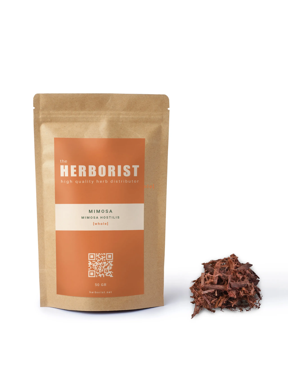 Mimosa hostilis (jurema preta) – écorce de racine coupée – sachet de 50 g et morceaux d’écorce