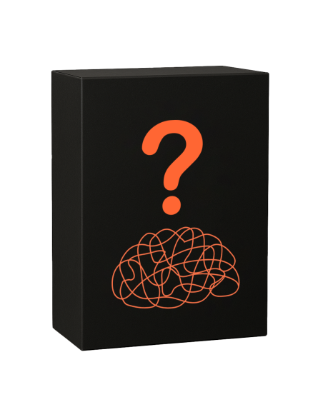 Truffes magiques mystère – cadeau Mycotrop – boîte noire avec point d’interrogation