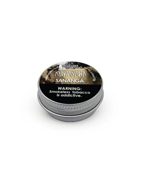 Rapé Kuntanawa – Sananga – boîte métallique de 10 g fermée, couvercle étiqueté