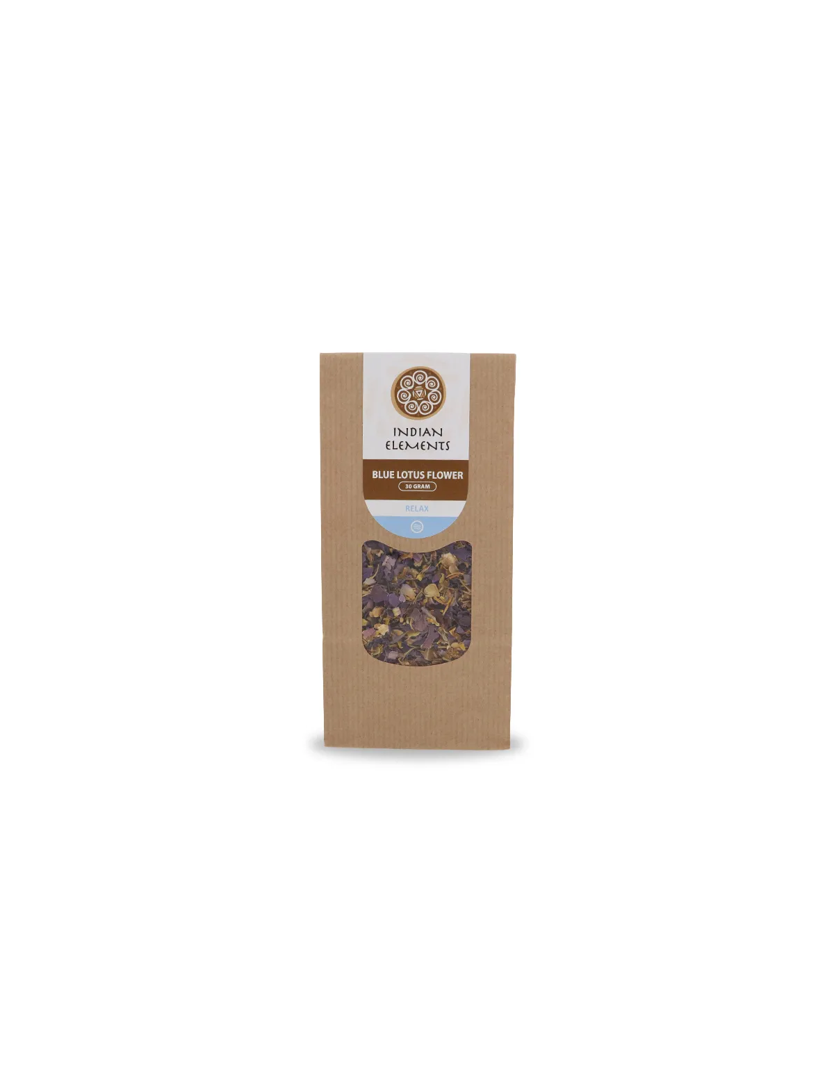Fleur de lotus bleu – Indian Elements – sac kraft à fenêtre