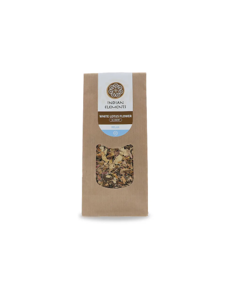 Fleur de lotus blanc – sachet kraft Indian Elements avec fenêtre