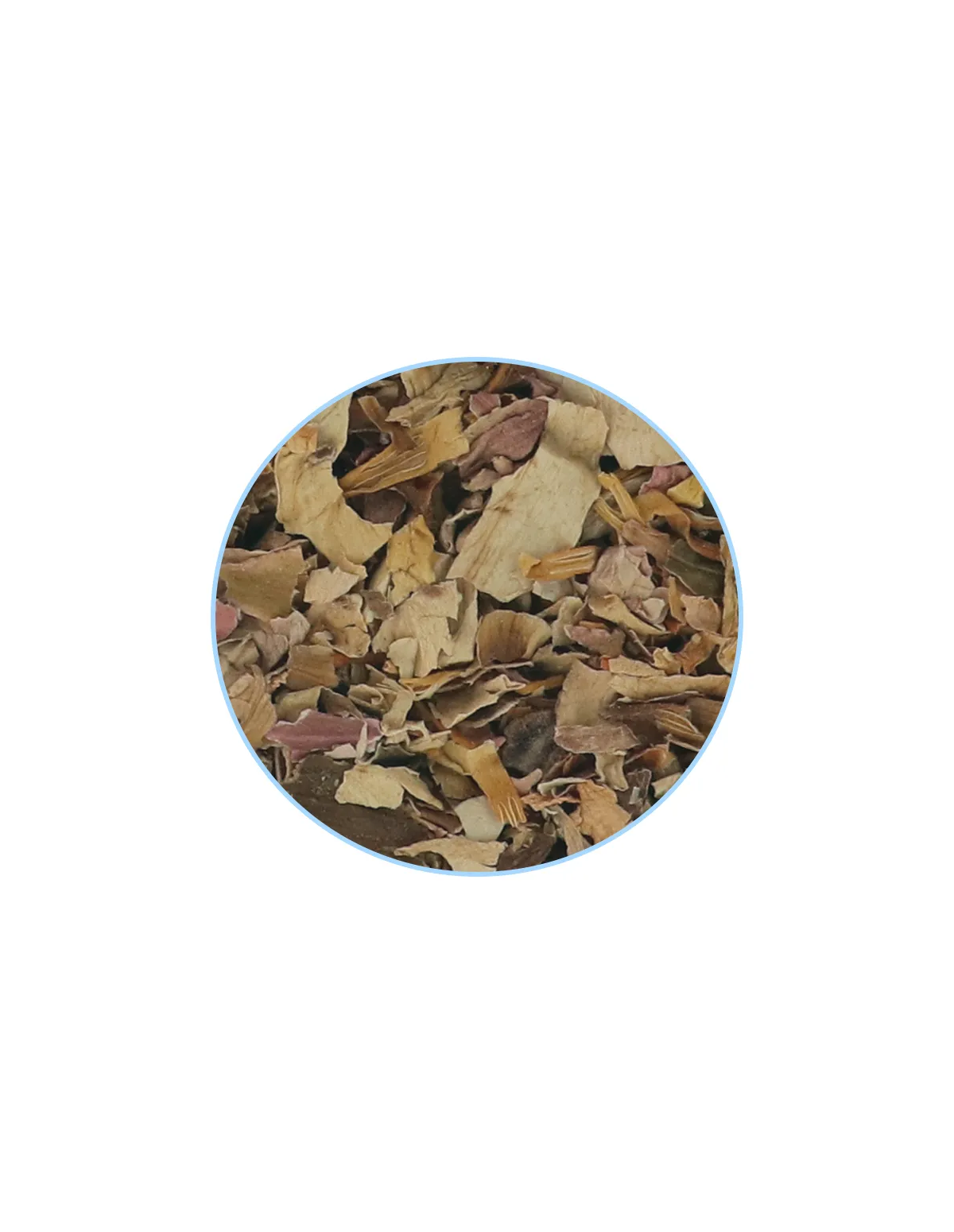 Fleur de lotus blanc – morceaux de pétales séchés et étamines, vue de détail