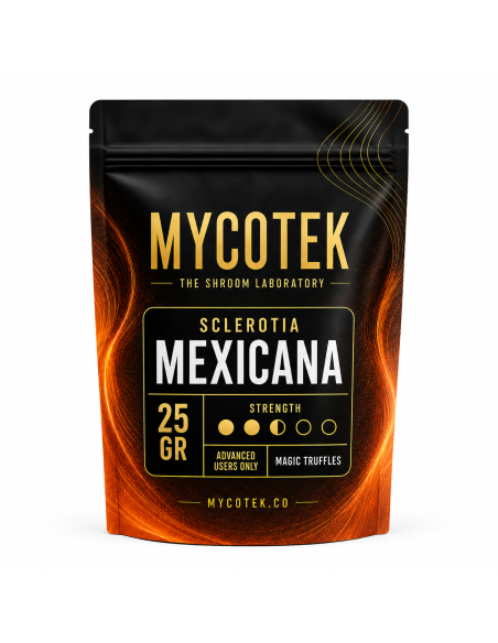 Truffes magiques Psilocybe Mexicana – Mycotek – sachet de 25 g, face avant