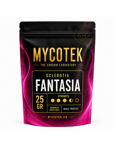Truffes magiques Psilocybe Fantasia – Mycotek – sachet de 25 g, face avant