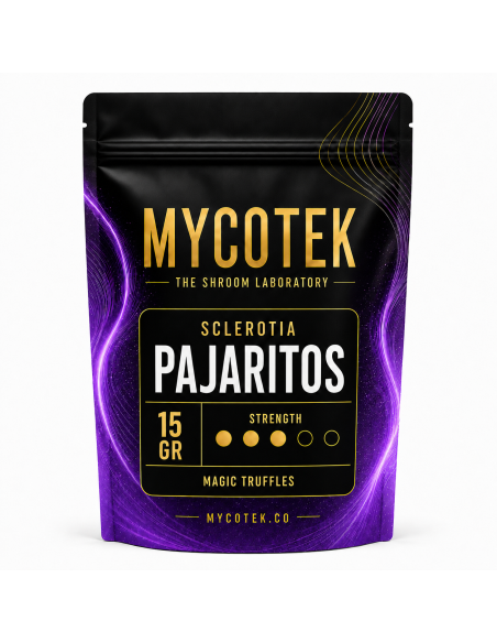 Truffes magiques Psilocybe Pajaritos – Mycotek – sachet de 15 g, vue de face