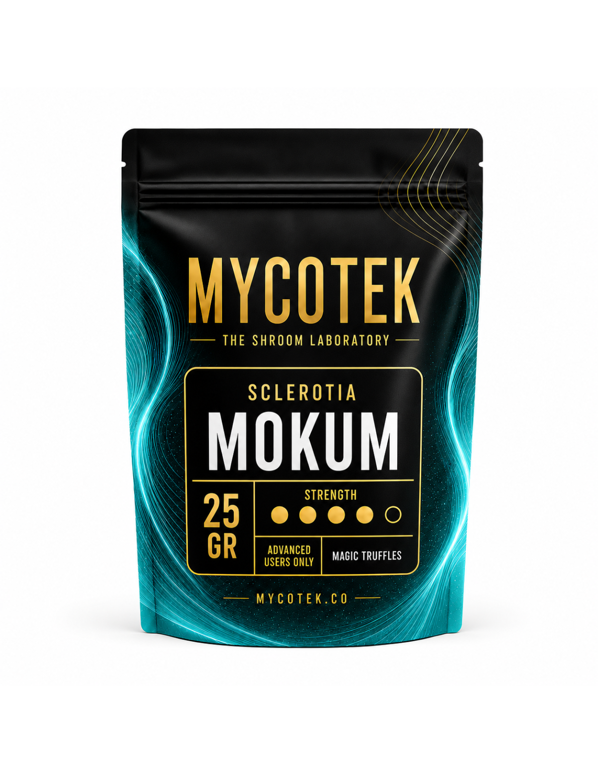 Truffes magiques Psilocybe Mokum – Mycotek – sachet de 25 g, vue de face