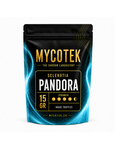 Truffes magiques Psilocybe Pandora – Mycotek – sachet de 15 g, face avant