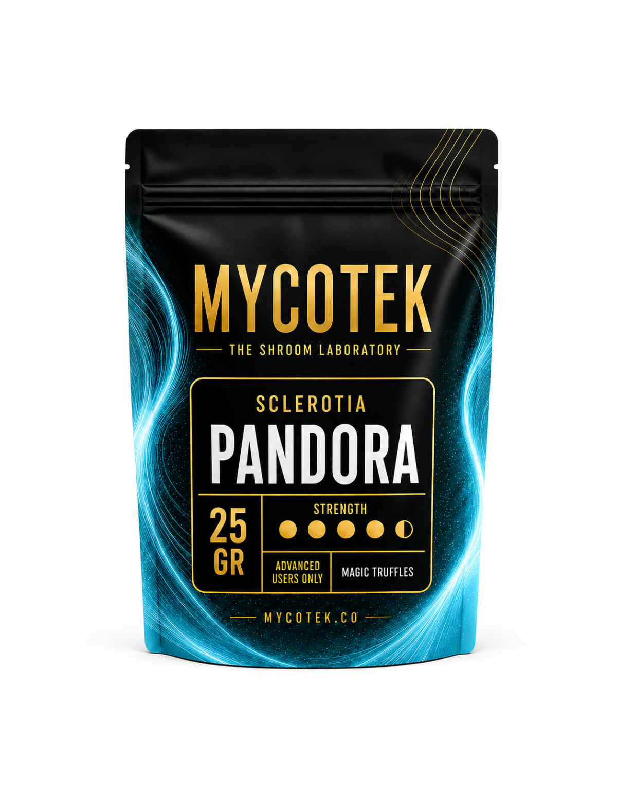 Truffes magiques Psilocybe Pandora – Mycotek – sachet de 25 g, face avant