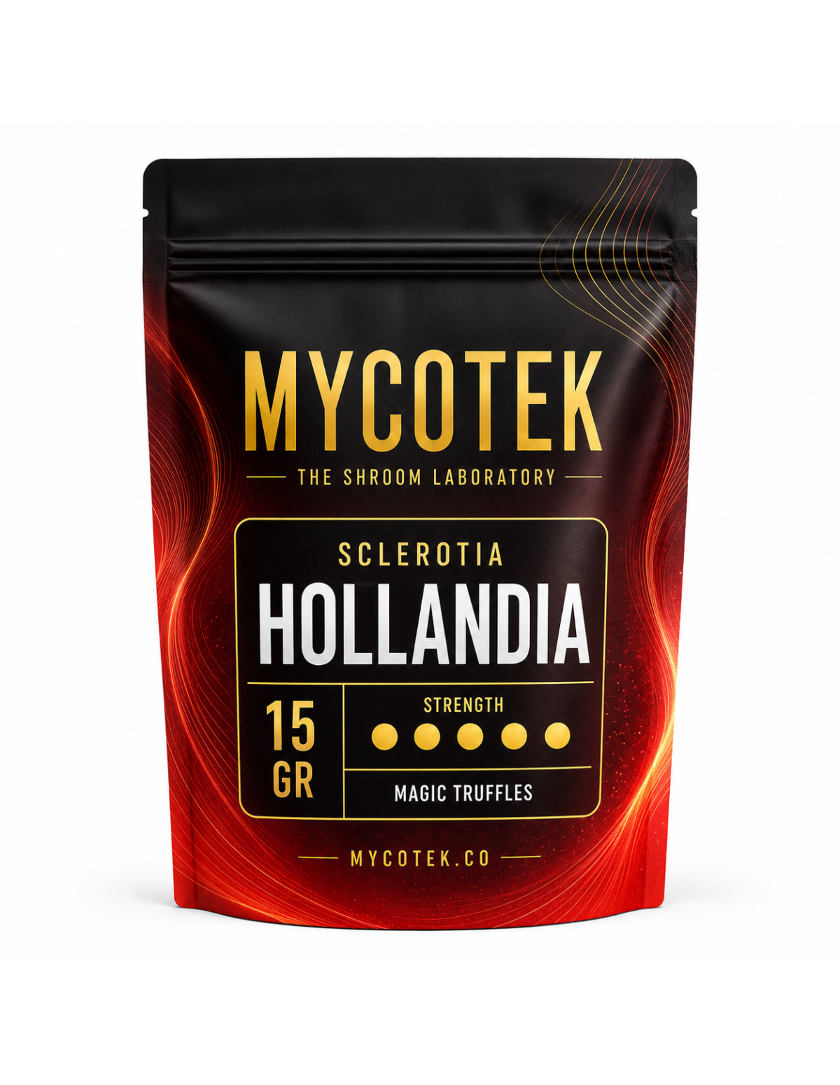 Truffes magiques Psilocybe Hollandia – Mycotek – sachet de 15 g, face avant
