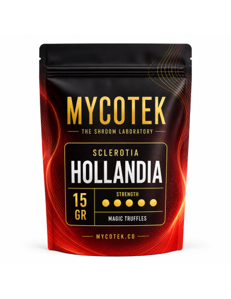 Truffes magiques Psilocybe Hollandia – Mycotek – sachet de 15 g, face avant