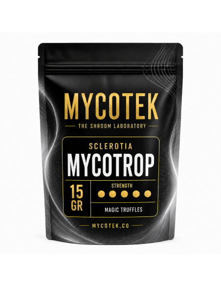 Truffes magiques Psilocybe Mycotrop – Mycotek – sachet de 15 g, face avant