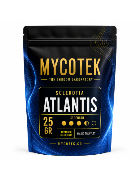 Truffes magiques Psilocybe Atlantis – Mycotek – sachet de 25 g, vue de face