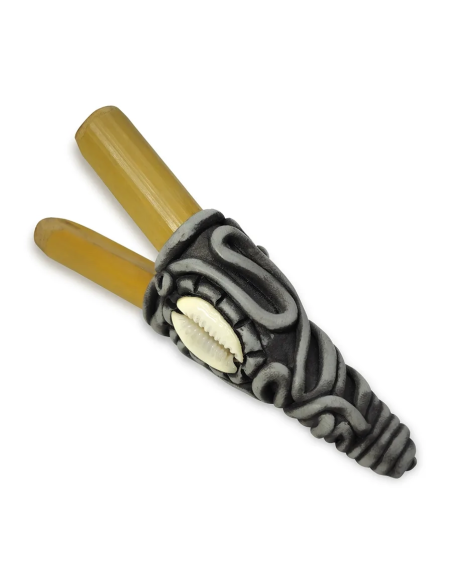 Kuripe en bambou – Senna – monture en résine grise et noire avec cauri