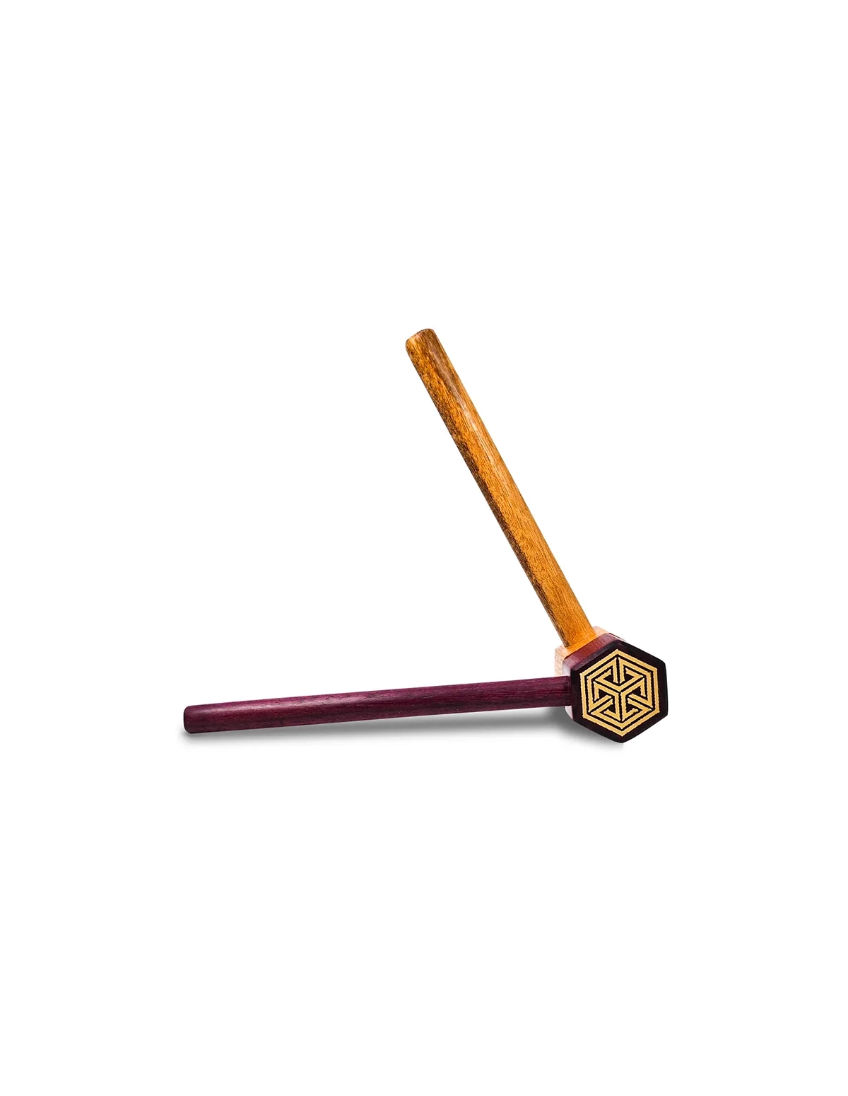Kuripe réglable – Cubic Vortex – tubes violet et bois naturel, jonction hexagonale gravée