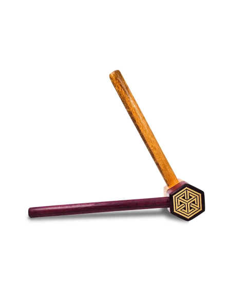 Kuripe réglable – Cubic Vortex – tubes violet et bois naturel, jonction hexagonale gravée
