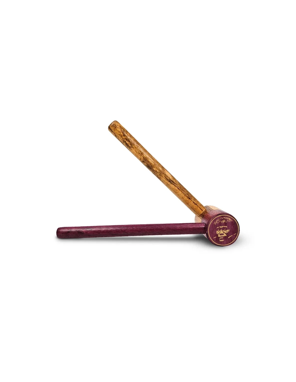 Kuripe réglable en bois dur – Pajé – tubes violet et bois naturel, articulation gravée