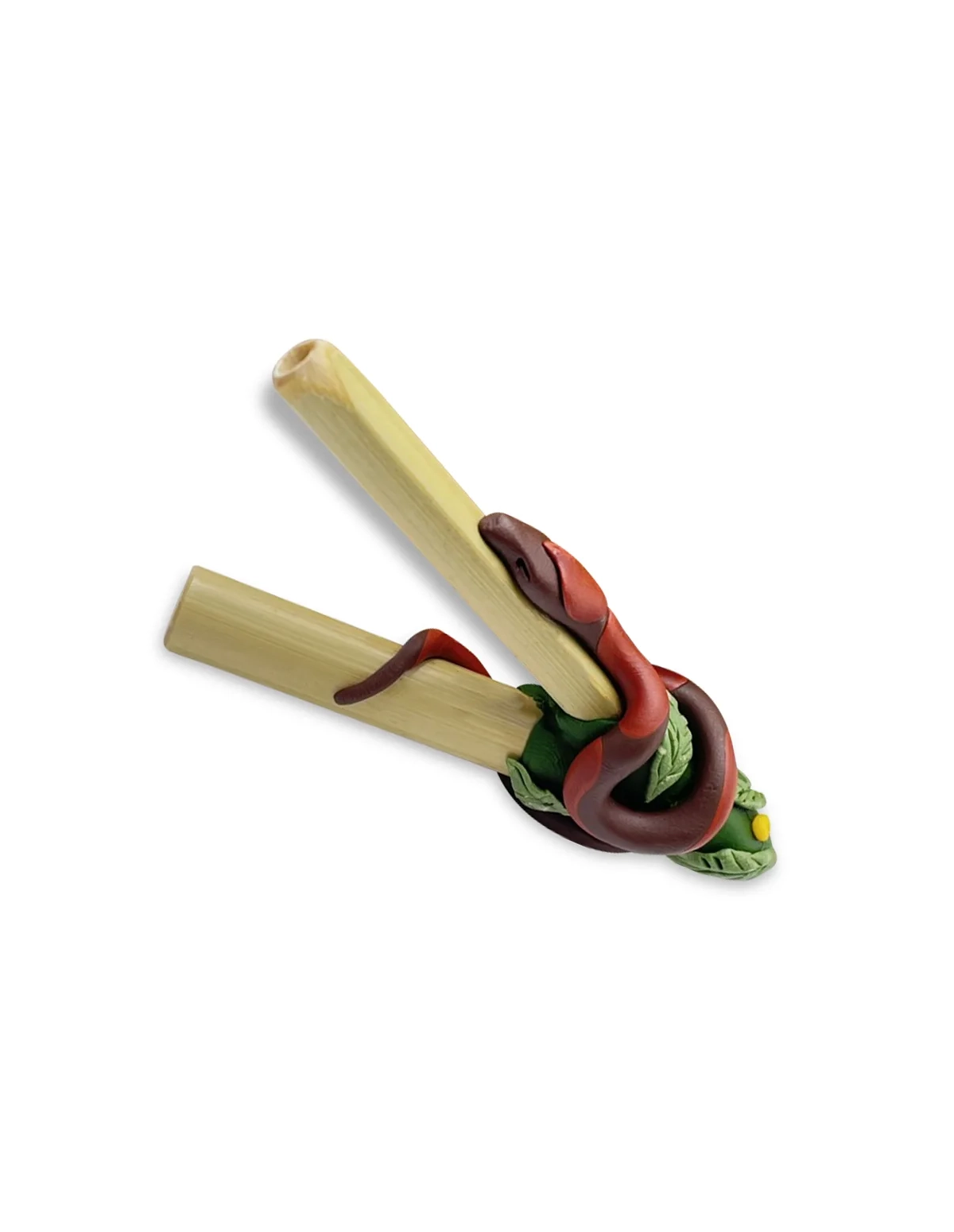 Kuripe en bambou – Yuxibu – boa enroulé autour des tubes en bambou