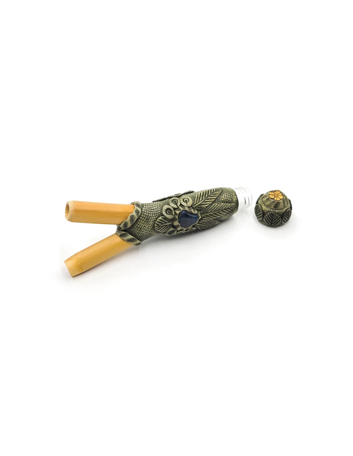 Kuripe avec réservoir à rapé – bouchon dévissé du réservoir de 10 ml