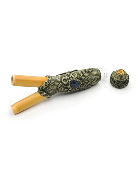 Kuripe avec réservoir à rapé – bouchon dévissé du réservoir de 10 ml