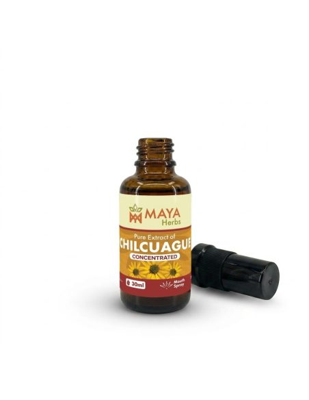Extrait de chilcuague (Heliopsis longipes), spray concentré, 30 ml – flacon ouvert et bouchon spray
