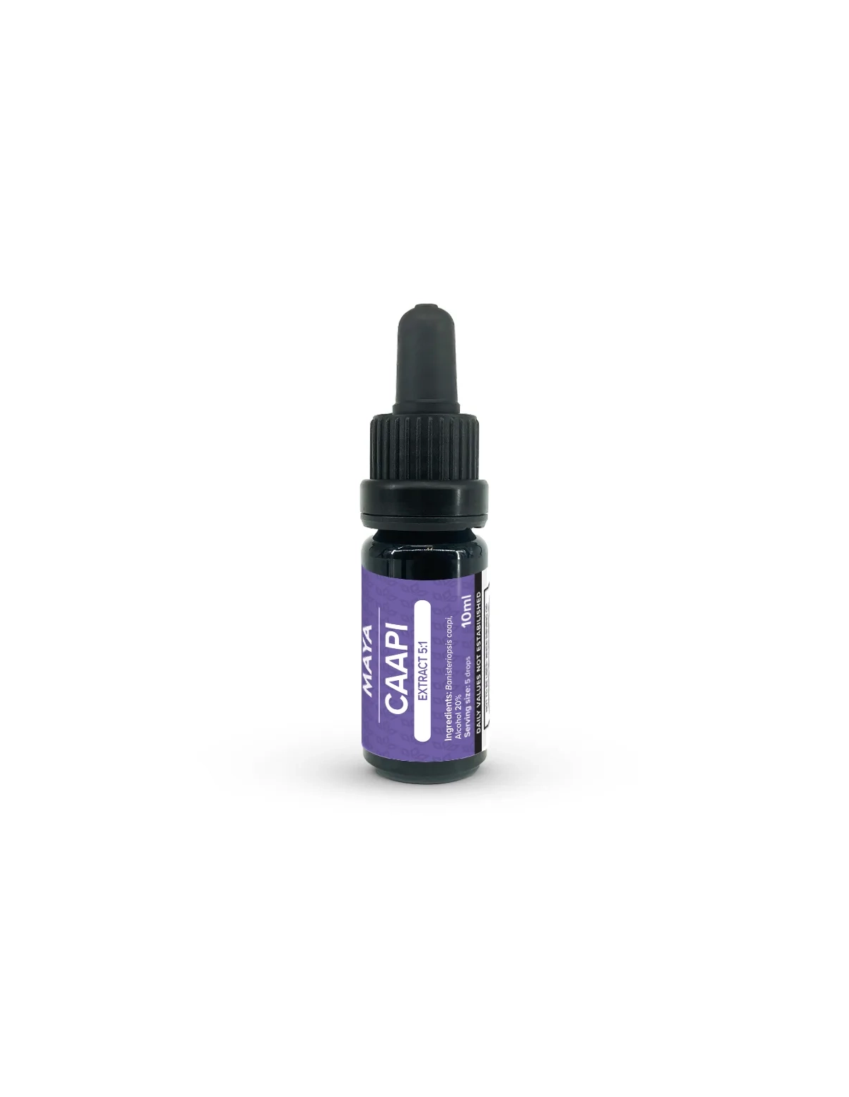 Extrait de caapi 5:1 (Banisteriopsis caapi) – 10 ml – flacon compte-gouttes et son étiquette