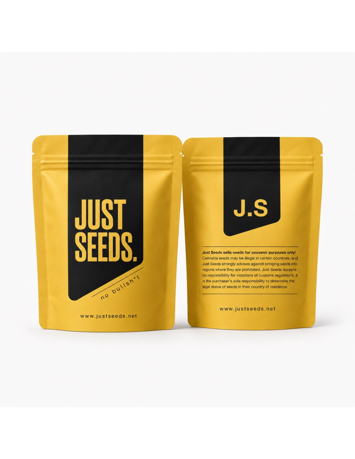 Graines Amnesia Haze Auto – Just Seeds – sachet Just Seeds, recto et verso