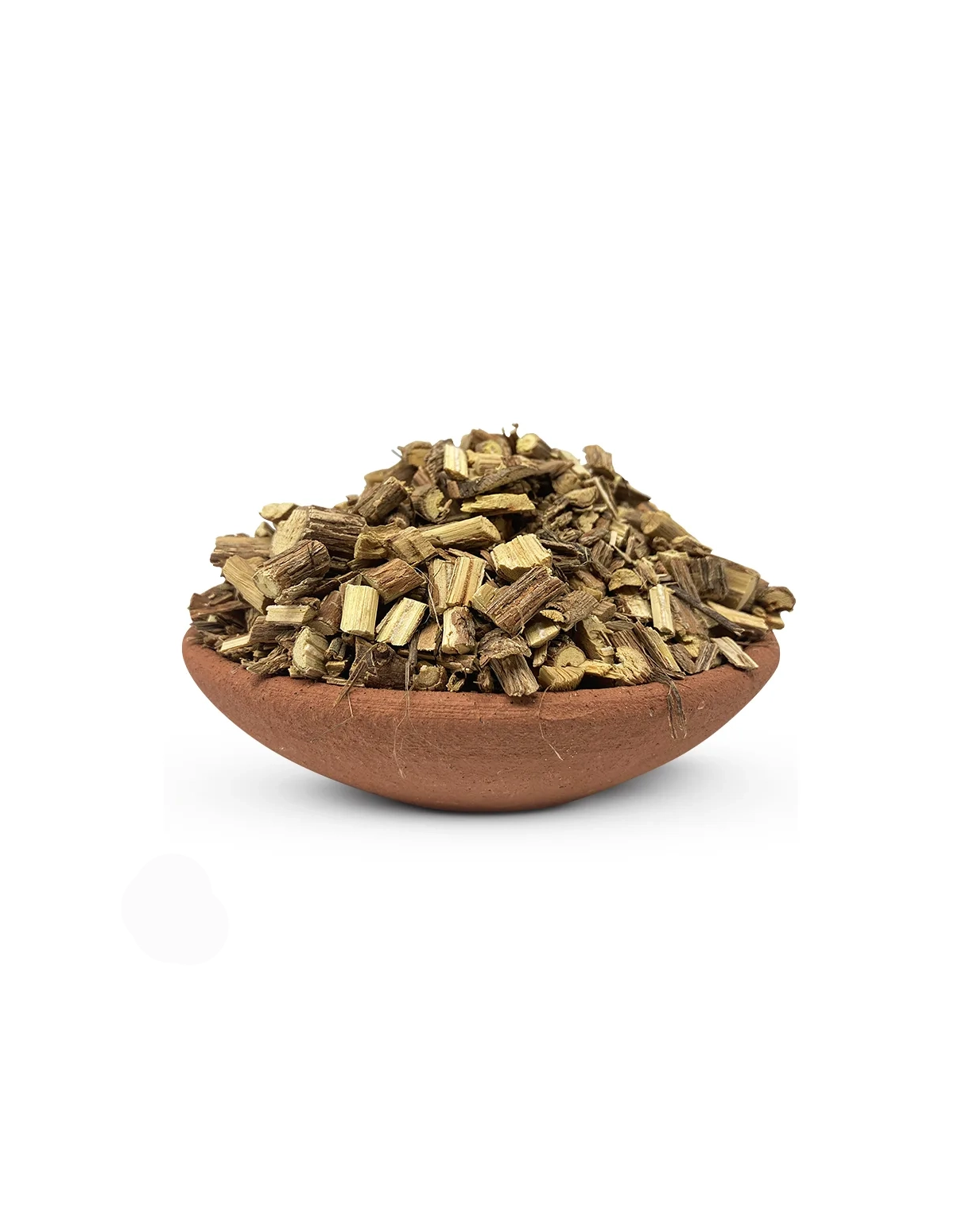 Ubhubhubhu – Helinus integrifolius – morceaux de bois coupé dans une coupelle en terre cuite