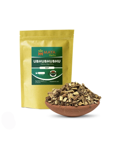 Ubhubhubhu – Helinus integrifolius – sachet Maya Herbs et bois coupé dans une coupelle