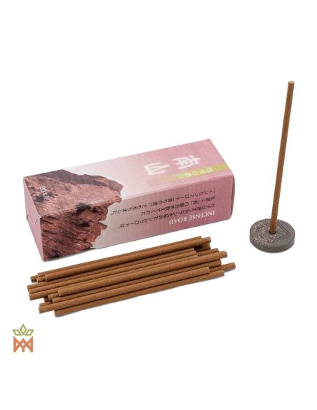 Encens Shoyeido Incense Road – Bâtons Nanshu, Nanto ou Nanzan – boîte Nanzan, bâtons et un bâton sur un support rond