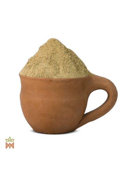 Fuerza Virilis – poudre beige verdâtre dans une tasse en terre cuite