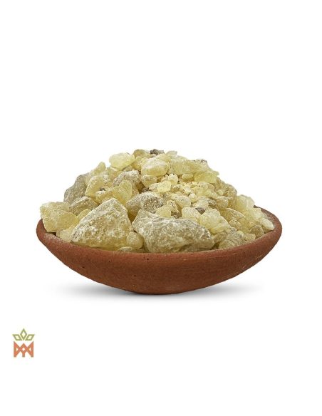Copal blanc du Mexique – Résine de sève, Bursera jorullense – morceaux de copal jaune pâle laiteux dans un bol en terre cuite