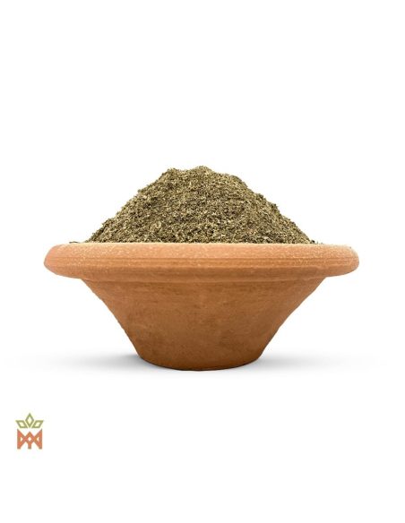 Muña du Pérou (Minthostachys setosa) – plante fragmentée fine, brun olive, dans un bol en terre cuite