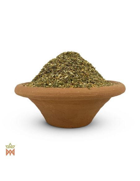 Mélange néerlandais de six plantes – coupe fine et régulière, fragments de tige clairs, dans un bol en terre cuite