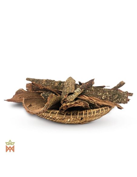 Écorce d’acacia de Taïwan – Écorce entière, Acacia confusa – morceaux d’écorce entiers dans une corbeille tressée