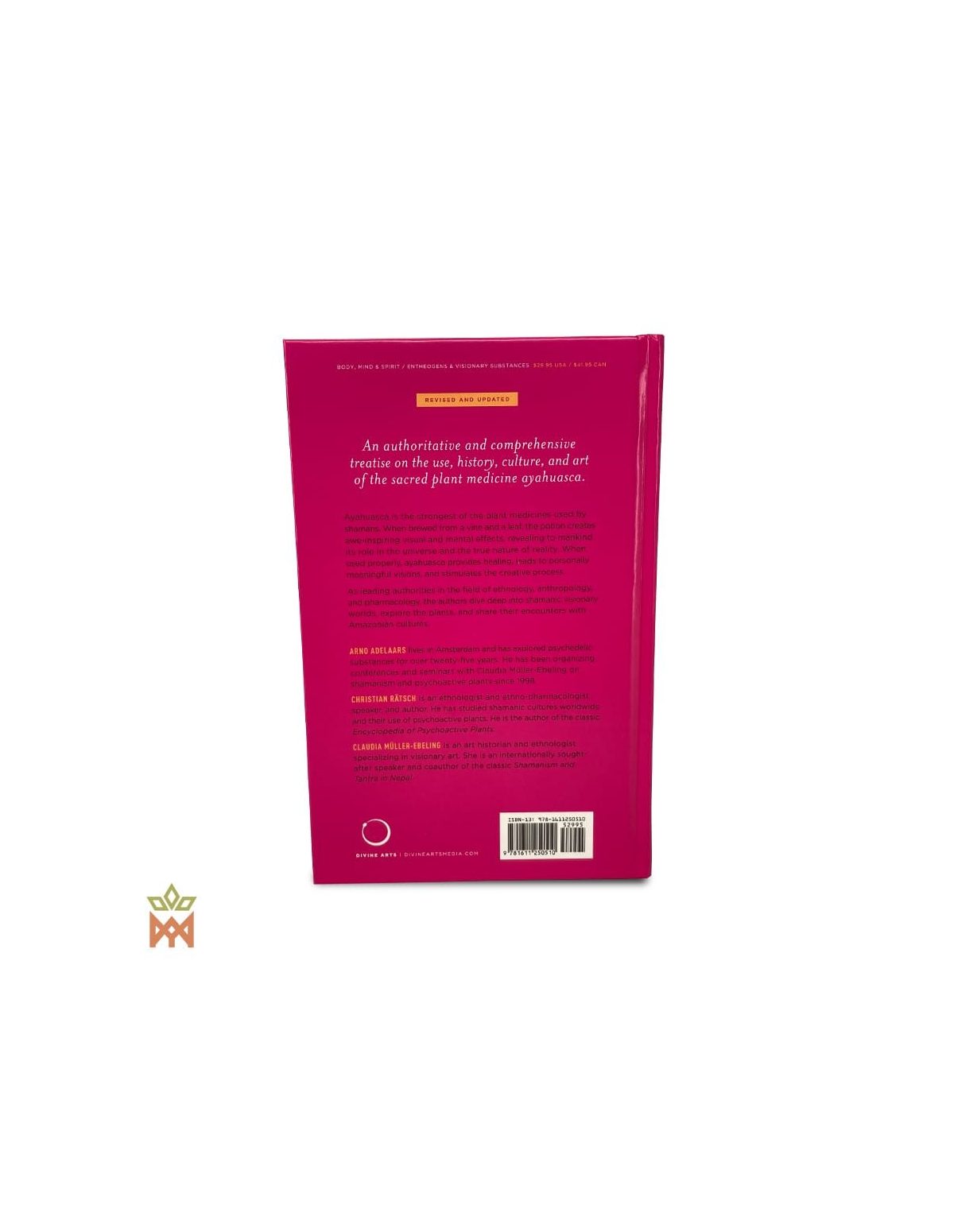 Ayahuasca, cultures et arts amazoniens – Livre relié de 310 pages – quatrième de couverture rose, notices et code-barres