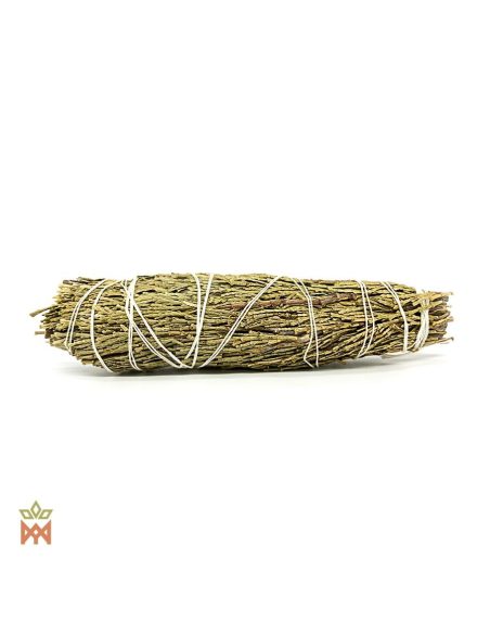 Cèdre à encens américain – fagot moyen aux boucles de fil blanc, vue de profil