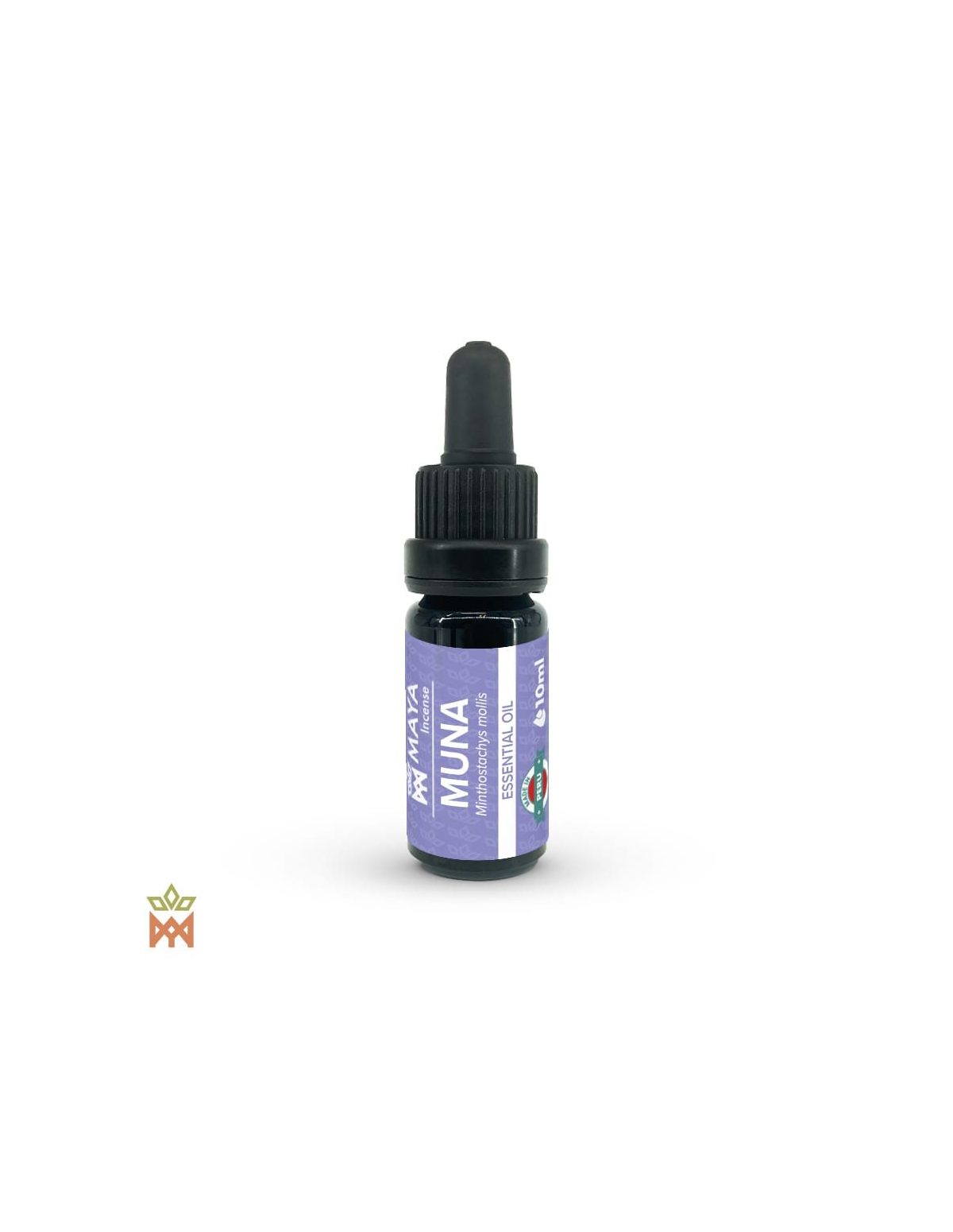 Muña du Pérou – huile essentielle distillée, Minthostachys mollis – flacon compte-gouttes Maya Incense, mention Made in Peru