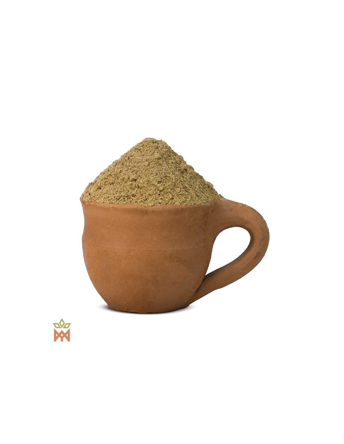 Fuerza Natura – poudre brun olive dans une tasse en terre cuite