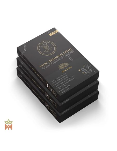 Cacao cérémoniel de Colombie au lotus bleu – Medicine Magic – trois boîtes empilées