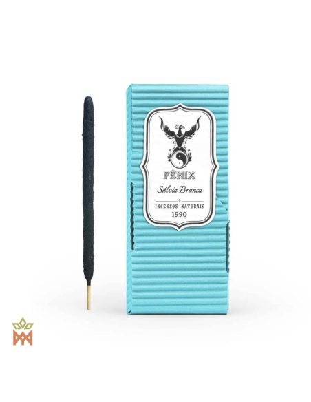 Encens Fenix à la sauge blanche du Brésil – boîte turquoise « Sálvia Branca » et un bâton