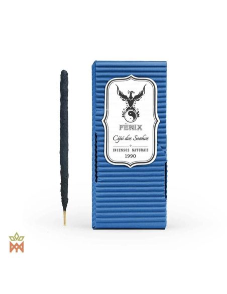 Encens Fenix Cipó dos Sonhos du Brésil – boîte bleue en carton ondulé, étiquette au phénix et un bâton