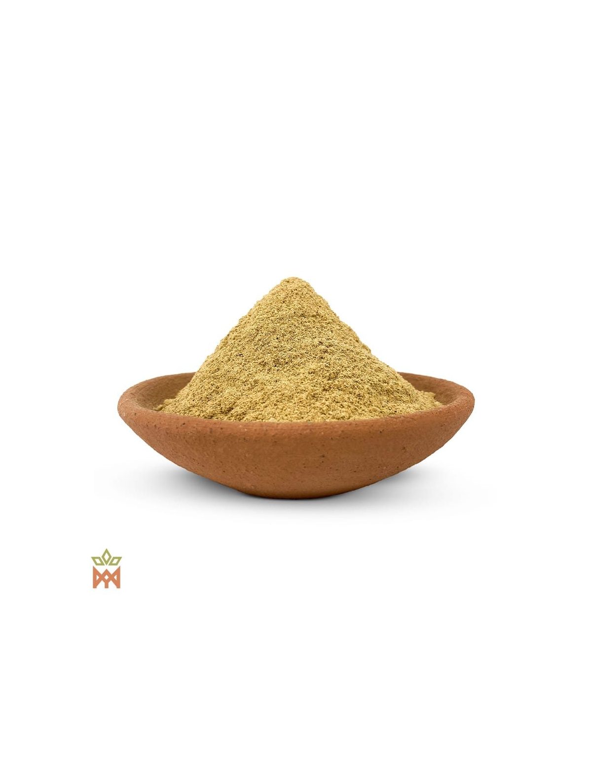 Muira puama du Brésil, feuille en poudre (Ptychopetalum olacoides) – poudre beige sable dans une coupelle en terre cuite