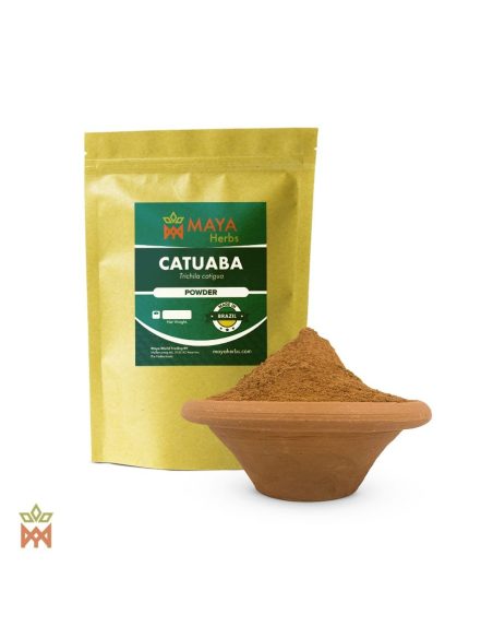 Catuaba du Brésil – Écorce en poudre, Trichilia catigua – sachet et coupelle de poudre
