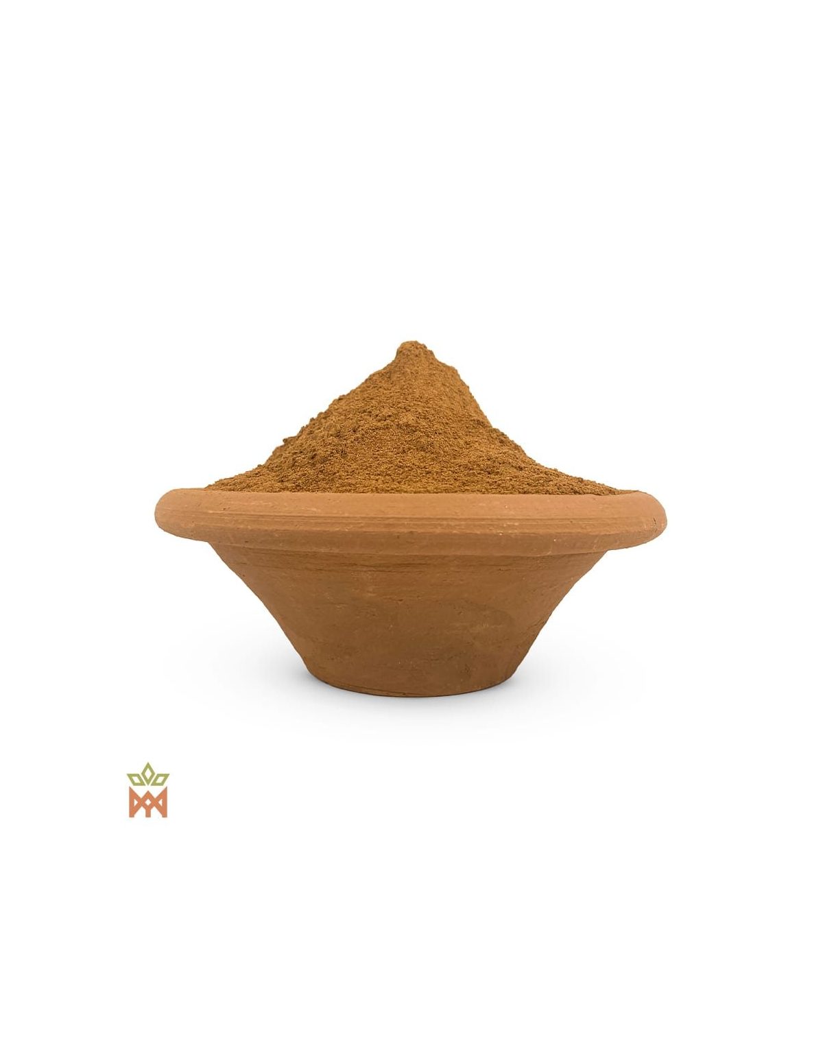 Catuaba du Brésil – Écorce en poudre, Trichilia catigua – poudre dans une coupelle en terre cuite