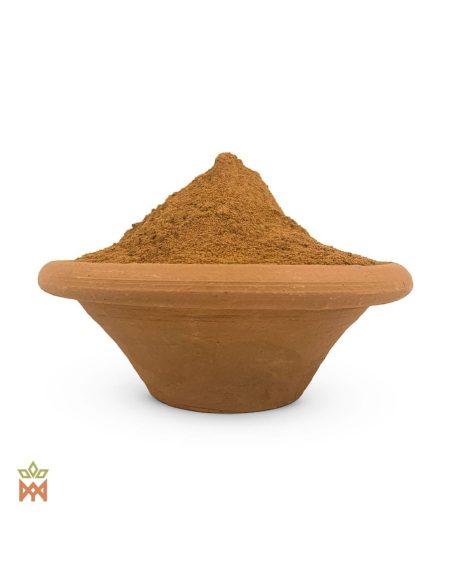 Catuaba du Brésil – Écorce en poudre, Trichilia catigua – poudre dans une coupelle en terre cuite