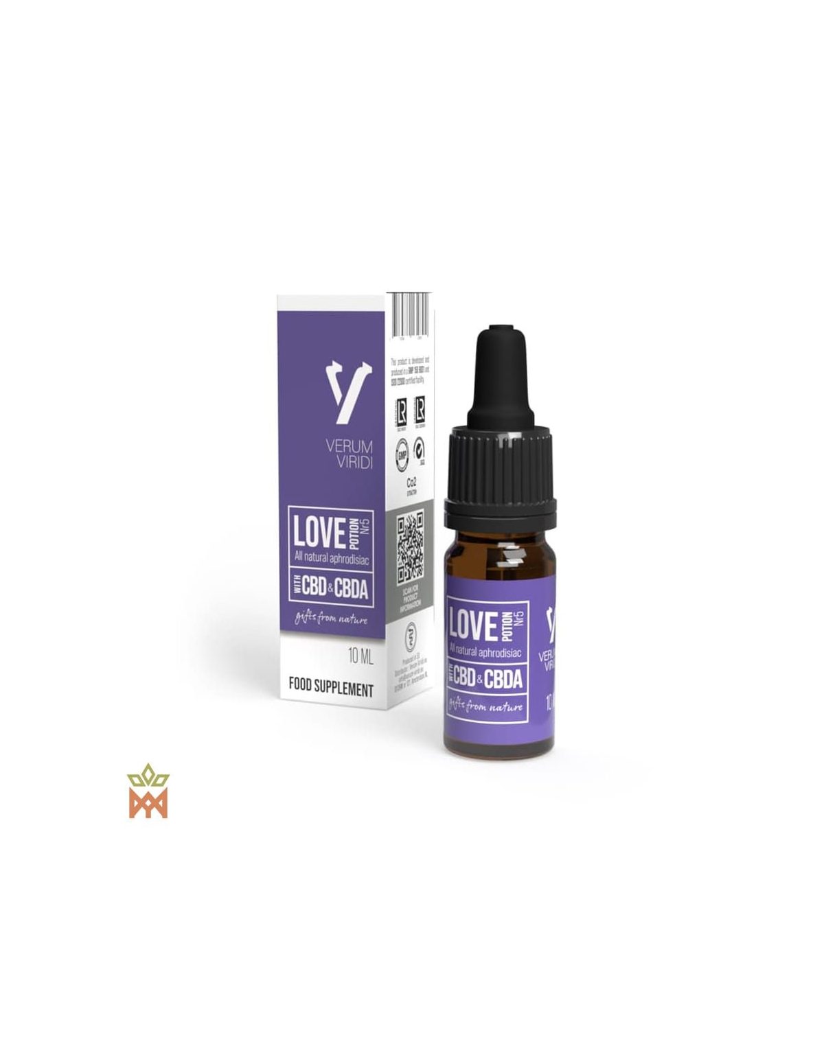 Mélange Verum Viridi au cacao, 10 ml – étui et flacon compte-gouttes