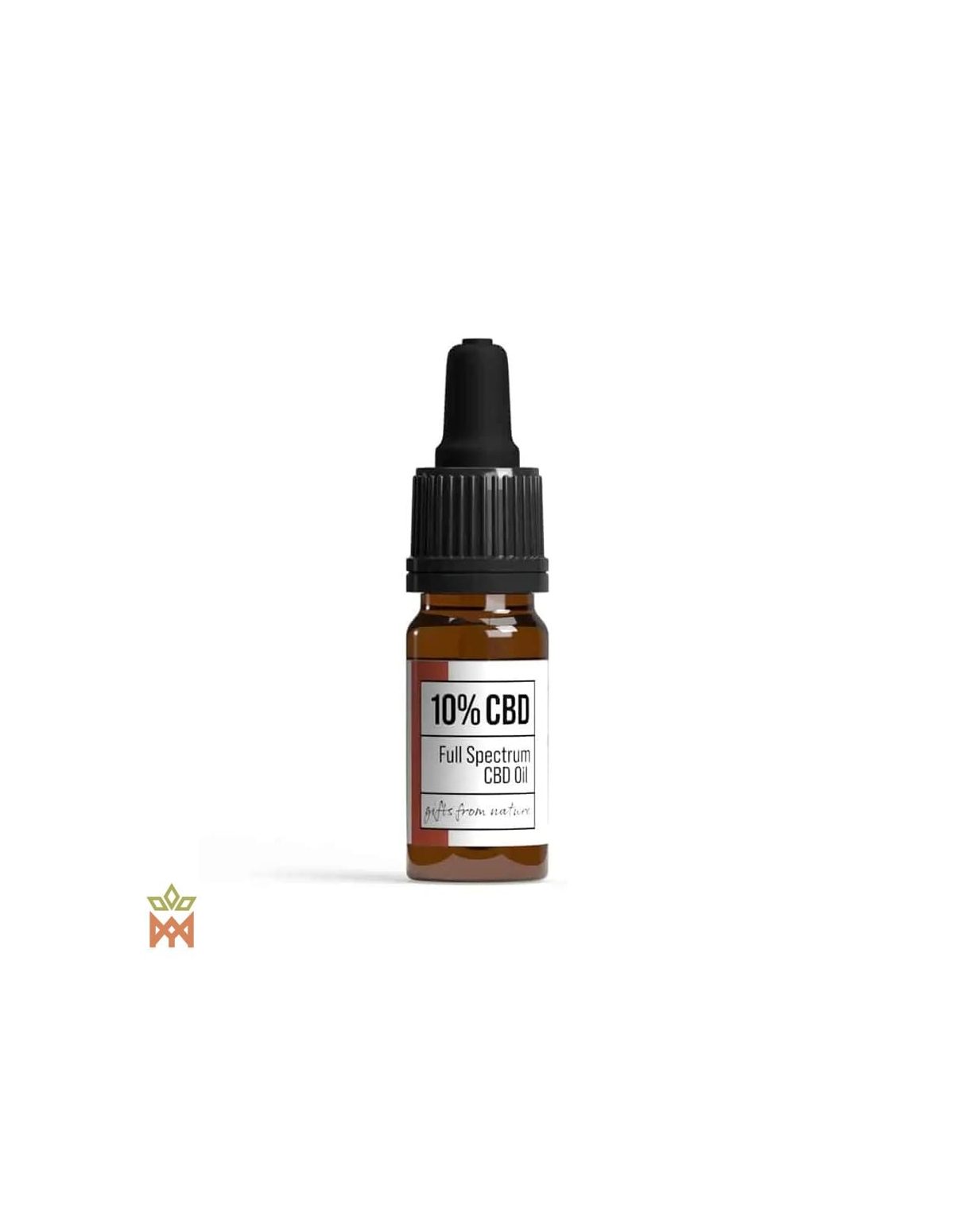 Huile CBD 10 % Verum Viridi, spectre complet – flacon compte-gouttes et étiquette