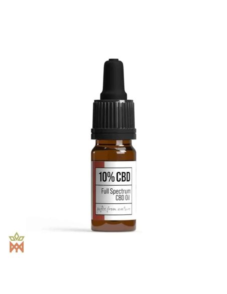 Huile CBD 10 % Verum Viridi, spectre complet – flacon compte-gouttes et étiquette