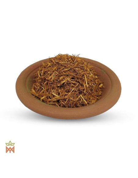 Cielo Caapi du Pérou – Liane effilochée, Banisteriopsis caapi – fins brins de liane dans une coupelle en terre cuite