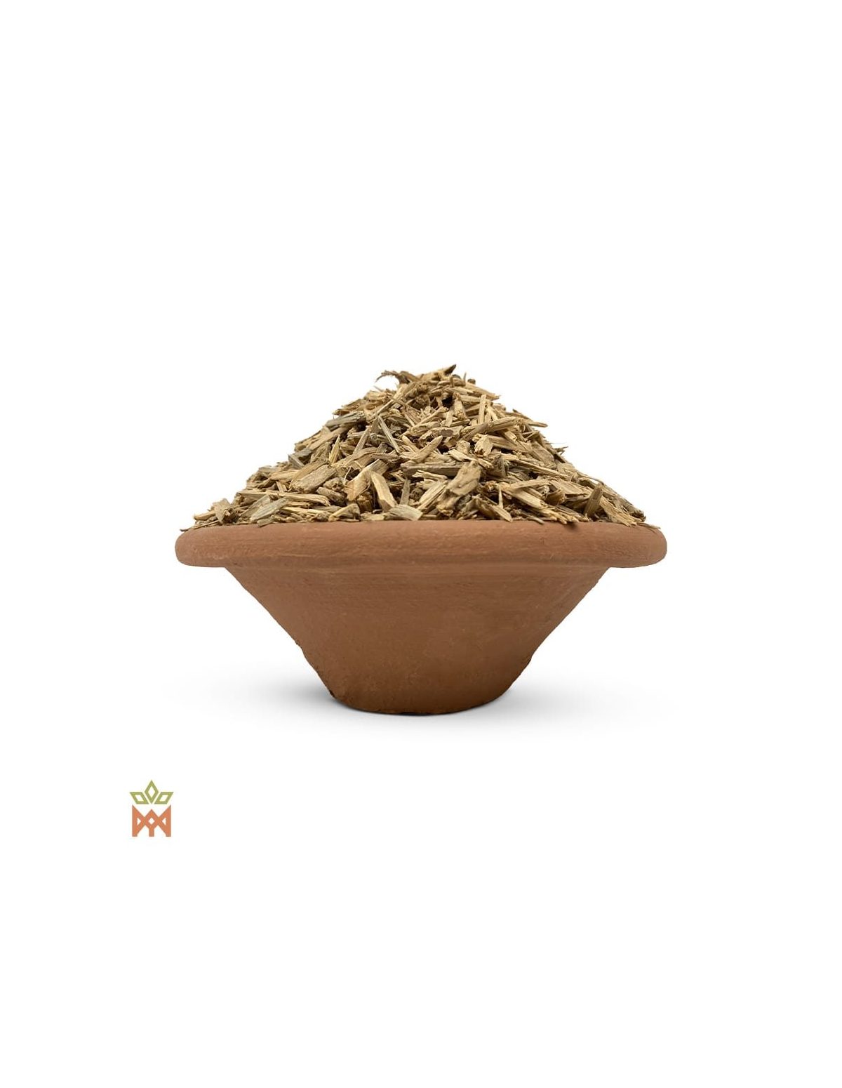 Uchu sanango du Pérou – Bois effiloché, Tabernaemontana sananho – bois effiloché dans un bol en terre cuite, détail